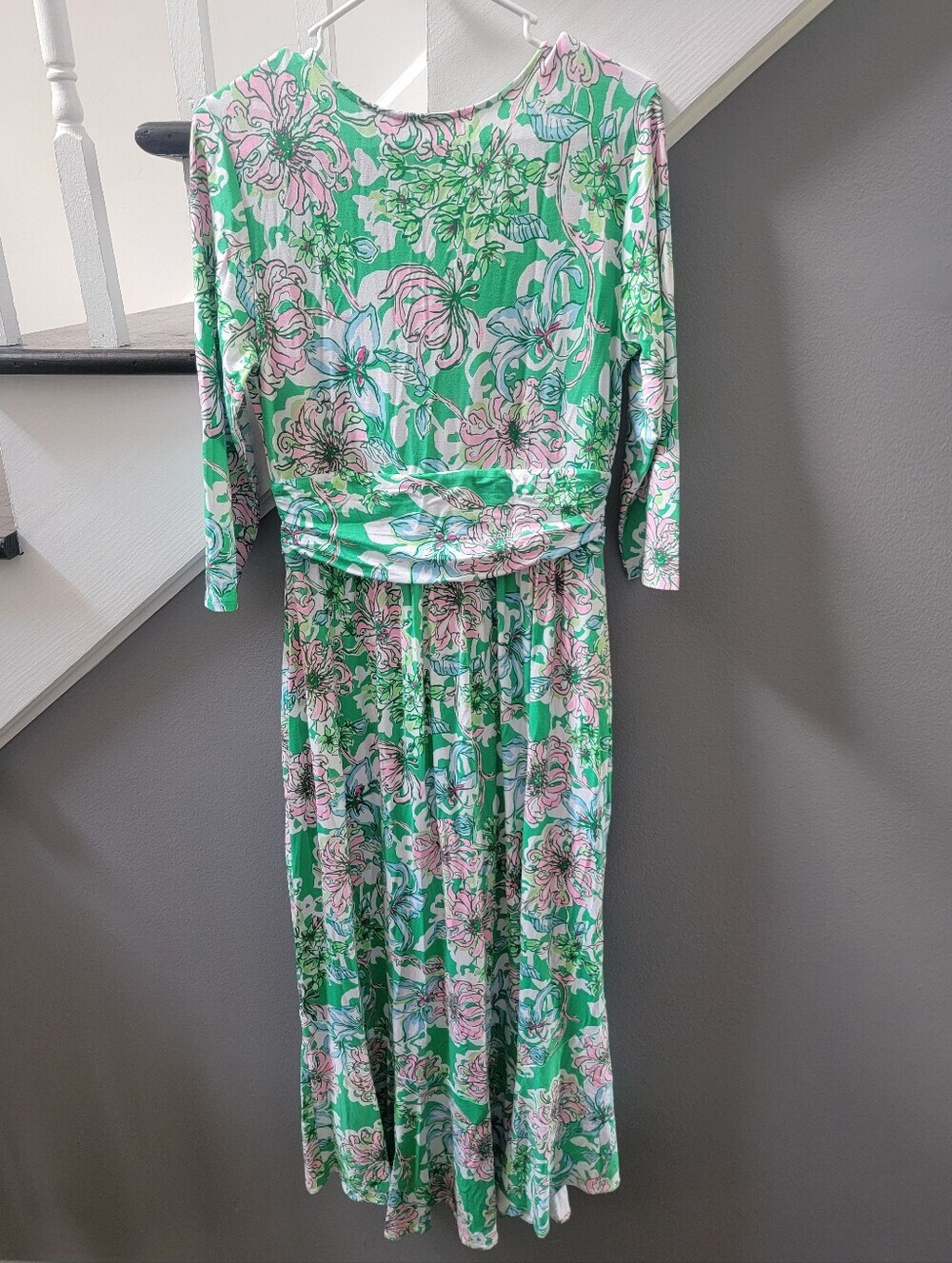 Lilly Pulitzer Women's Moana 3/4 Sleeve Maxi Dress Spearmint Blossom Small - Picture 3 of 5